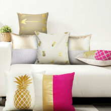 Collection or housse de coussin doré