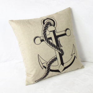Housse de coussin avec ancre
