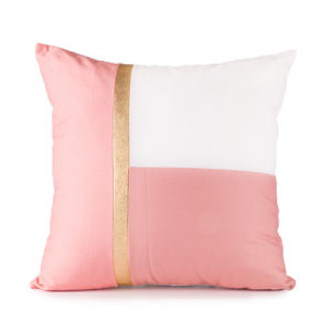 coussin rose et or