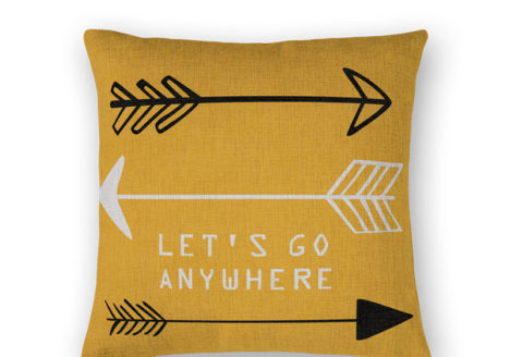 Housse de coussin jaune moutarde