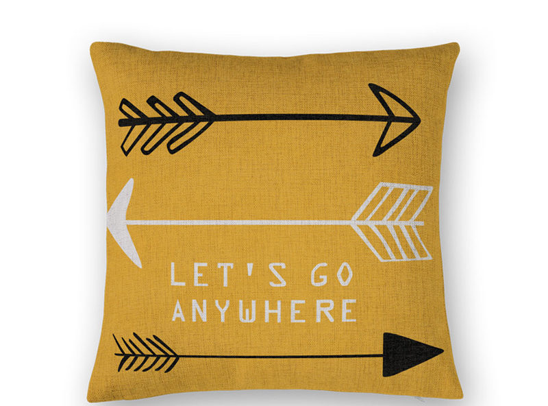Housse de coussin jaune moutarde