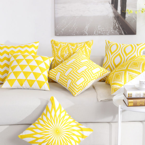 Housse de Coussin Nordique Jaune