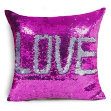 Housse de Coussin Love Paillettes