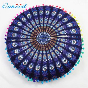 Housse de coussin Mandala Ponpon Bohème Housse de coussin Mandala Ponpon Bohème