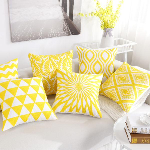 Housse de Coussin Nordique Jaune