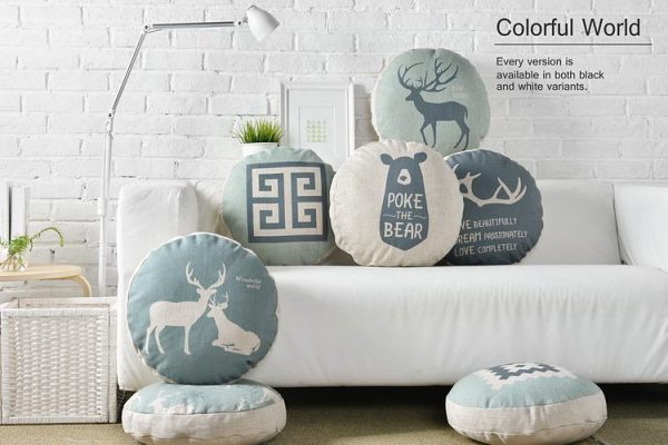 Housse de coussin Ronde Scandinave