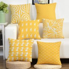 Housse de coussin Yellow Style coussin jaune à motif