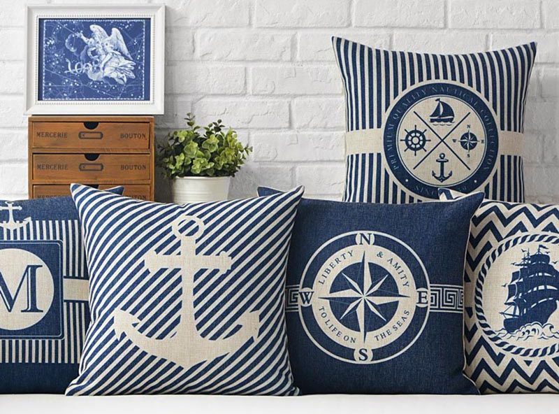housse de coussin marin