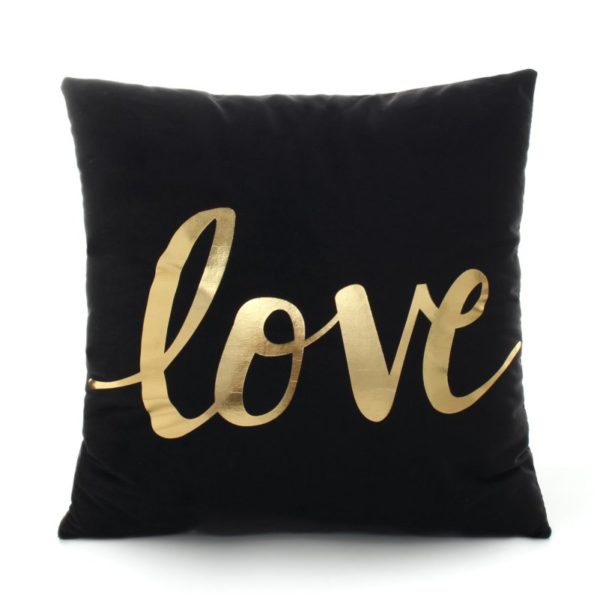 Housse de coussin passion noir et or Housse de coussin passion noir et or