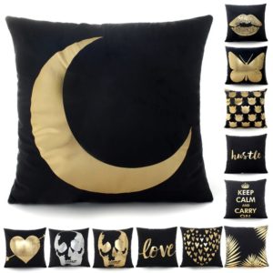 Housse de coussin passion noir et or Housse de coussin passion noir et or
