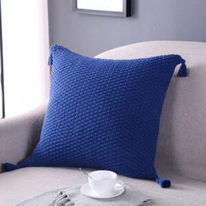 Housse de coussin Tricot à pompon Housse de coussin Tricot à pompon