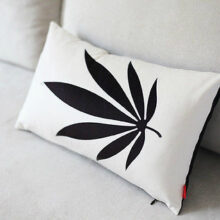 Housse de coussin feuille Rectangulaire