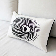 Housse de coussin feuille Rectangulaire