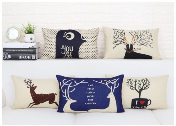 Housse de coussin 3D cerf