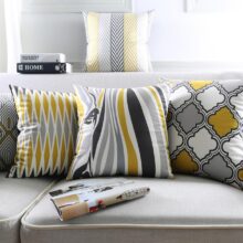 Collection – Yellow grey coussin moutarde gris