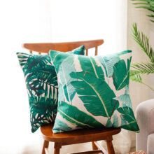 Collection – Housse de Coussin tropical verde Collection tropical baie 1