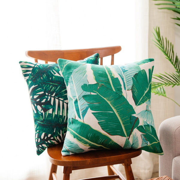 Collection – Housse de Coussin tropical verde Collection tropical baie 1