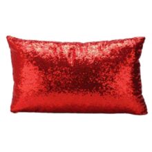 Collection – Housse de coussin à sequins 30x50cm coussin rectangle sequins rouge