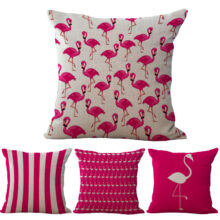 Collection – jolies housses flamant rose Haute qualité Tropical Taie d'oreiller Oiseau Rose Flamants Roses Housse de Coussin Linge de Maison Oreiller Cojines Almofadas Sans Garnitures