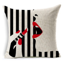 Housse de coussin modern art Sexy À Lèvres Personnalisé Coussin Couvre Noir et Rouge Bande Jet oreillers Couverture Rouge Nail Oreillers Cas Chambre Canapé Décoration Canapé cadeau 3