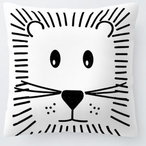 Housse de coussin dessin noir et blanc Housse de coussin dessin noir et blanc 1
