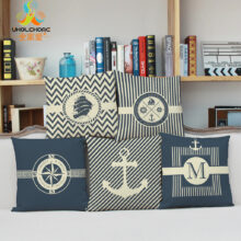 Housses de coussin ancre marine