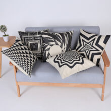 Housse de coussin psyché black and white