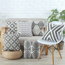 Housse de coussin collection sugar grey