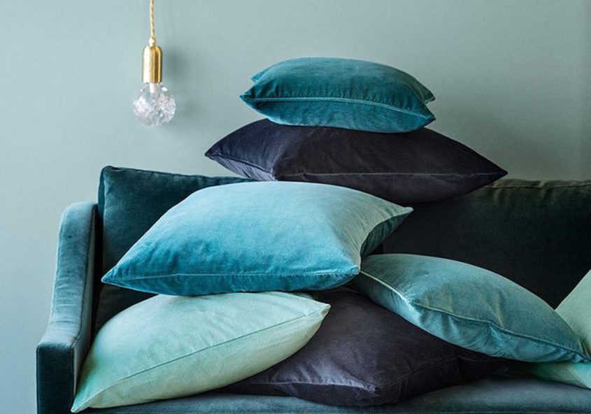 Housse de coussin navy velour
