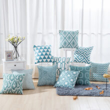 Collection housse de coussin géométrique turquoise
