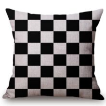 Housses de coussin scandinave classique mode Scandinave Jeter Taie d'oreiller Style Nordique Coussin Décoratif Couvre Noir Jaune Géométrique Bandes Plaid Housse de Coussin pour Canapé 1
