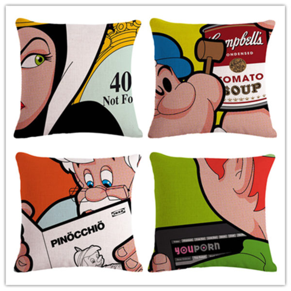 Housse de coussin collection comics colors Coloré drôle comique livres Coussin imprimé (Pas de Charge) linge Famille affection Canapé Siège De Voiture famille Décoratif À La Maison Throw oreiller 1