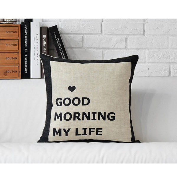 Housse de coussin good morning 3
