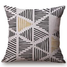 Housses de coussin scandinave classique mode Scandinave Jeter Taie d'oreiller Style Nordique Coussin Décoratif Couvre Noir Jaune Géométrique Bandes Plaid Housse de Coussin pour Canapé 3