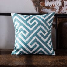 Collection housse de coussin géométrique turquoise 1