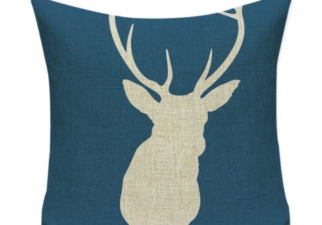Housse de coussin scandinave bleu canard