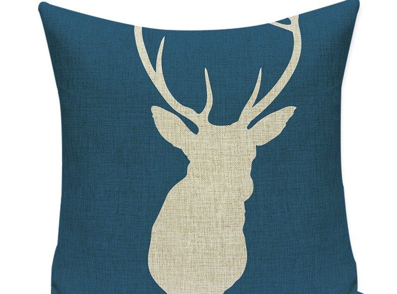 Housse de coussin scandinave bleu canard