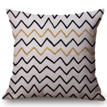 Housses de coussin scandinave classique mode Scandinave Jeter Taie d'oreiller Style Nordique Coussin Décoratif Couvre Noir Jaune Géométrique Bandes Plaid Housse de Coussin pour Canapé 2