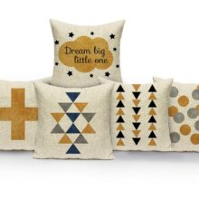 Housse de coussin géométrique orange basic