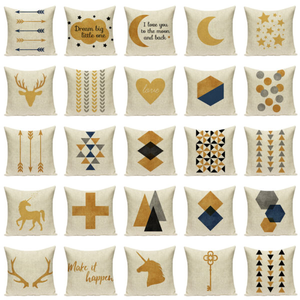 Housse de coussin géométrique orange basic