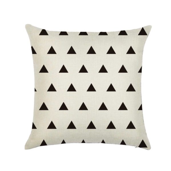 Housse de coussin géo scandinave noir & blanc Housse de coussin géo scandinave noir & blanc 1