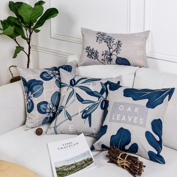 Housse de coussin blue flowers Housse de coussin blue flowers 1