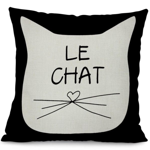 Housse de coussin collection chat noir housse de coussin le chat noir