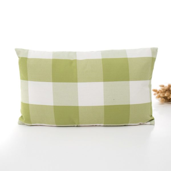 Housse de coussin vert géometrique 1