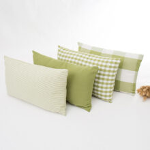 Housse de coussin vert géometrique