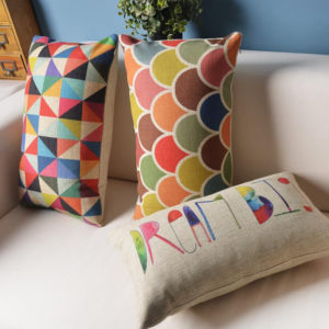 Housse de coussin collection couleur récrée 1