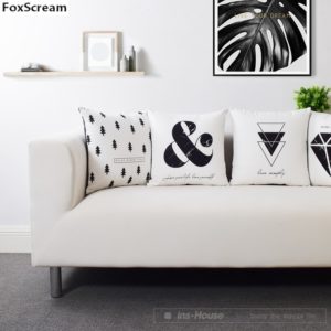Housse de coussin scandinave black & white 1