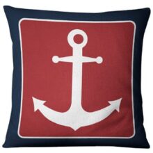 housse de coussin collection bateau marin Housse de coussin marin ancre rouge