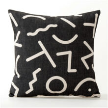 Housse de coussin carré géométrique noir et blanc Housse de coussin carré géométrique noir et blanc