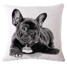 Housse de coussin dog noir et blanc